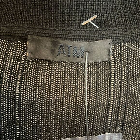 ATM ANTHONY THOMAS MELLILO Polo button Front Black sweater dress NWT. XS - Picture 8 of 9